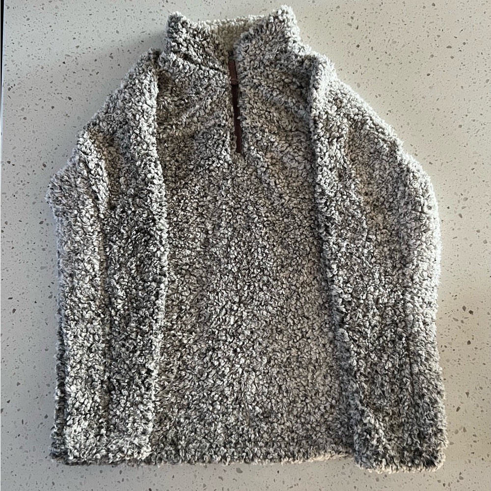 True Grit Men’s Grey Blend Sherpa Sweater Sz L